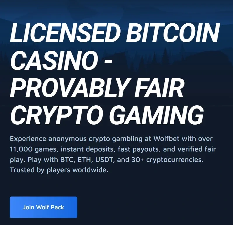 Wolfbet Casino banner mobile