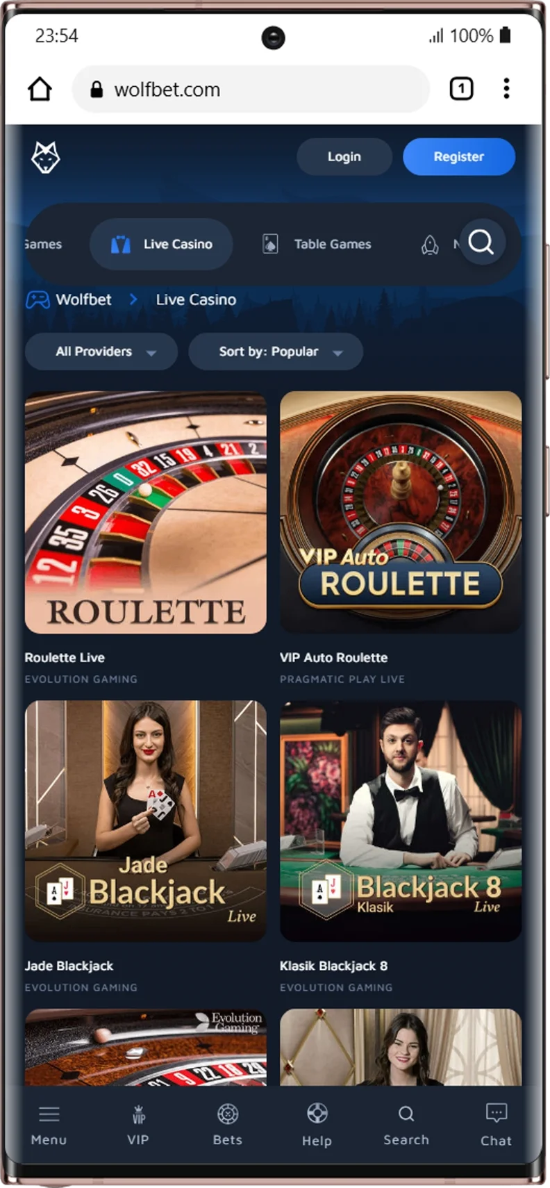 Live Casino on Mobile