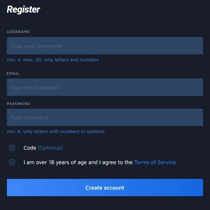 Wolfbet sign up